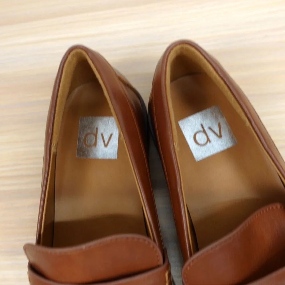 Penny Loafers Womens Shoes 6 Brown Retro Preppy Academia Whiskey DV Dolce Vita